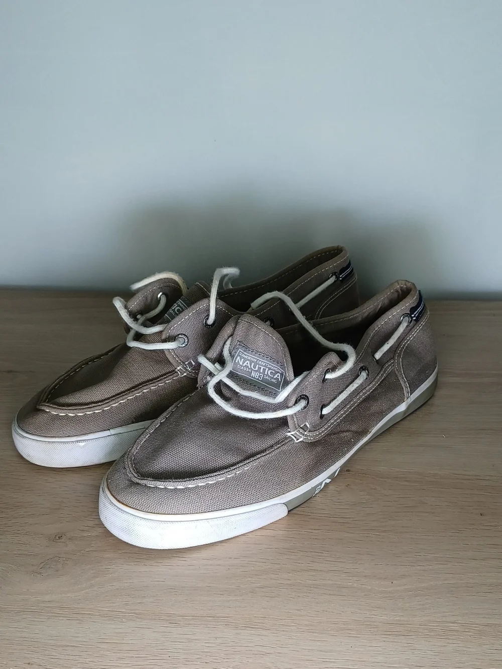 Nautica Men's Khaki Canvas Boat Shoes